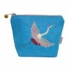 New Lua Flying Crane Small Cosmetic Purse Aqua