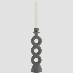 Madam Stoltz Anthracite Candle Holder 3 Circles