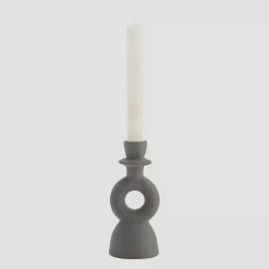 New Madam Stoltz Anthracite Grey Candle Holder