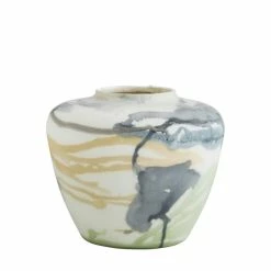 Madam Stoltz Glass Vase - Blue, Yellow New