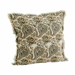 Madam Stoltz Printed Cushion Cover - Beige New