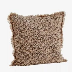 Madam Stoltz Printed Cushion Cover -Beige, Black New