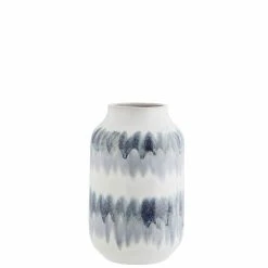 Madam Stoltz Stoneware Vase - Blue, Grey