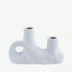 Madam Stoltz Stoneware Vase W/ Double Opening