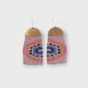 Mayana Beaded Handwoven Rainbow Fringe Earrings Pink New