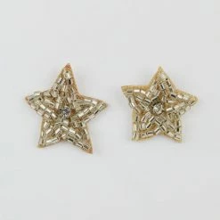 My Doris Silver Beaded Star Stud Earrings