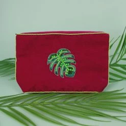 My Doris Tropical Leaf Medium Purse New
