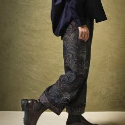 One Hundred Stars Crepe Pants Marbled Indigo New