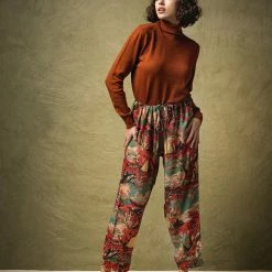 New One Hundred Stars Crepe Pants Toile Berry