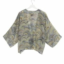 New One Hundred Stars Marbled Green Kimono