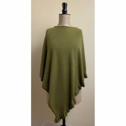 Park Lane Cashmere Mix Poncho Olive New