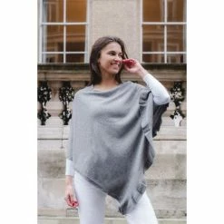 Park Lane Cashmere Mix Poncho Slate