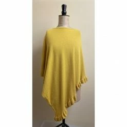Park Lane Lara Cashmere Mix Poncho In Mustard Fashion