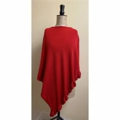 Park Lane Lara Cashmere Mix Poncho In Red Fashion