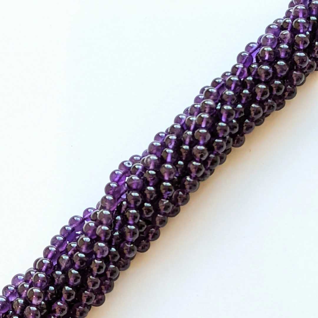 Cheap ๐ Precious Sparkle African Amethyst 5mm Round Beads 15" Strand ๐ฏ 1 Precious Sparkle African Amethyst 5mm Round Beads 15" Strand