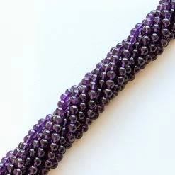 Precious Sparkle African Amethyst 5mm Round Beads 15" Strand
