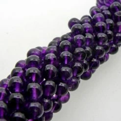 Precious Sparkle Amethyst African 6mm Round Beads 15" Strand