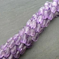 Precious Sparkle Amethyst Brazilian Faceted Top Drilled Drop Beads 15" Strand