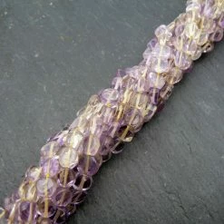 Precious Sparkle Ametrine Coin Beads 15" Strand