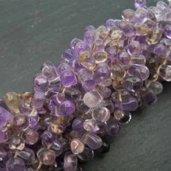 Precious Sparkle Ametrine Side Drilled Drop Beads 15" Strand
