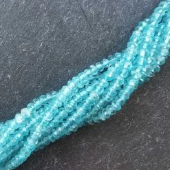 Precious Sparkle Apatite 4mm Faceted Rondelle Beads 15" Strand