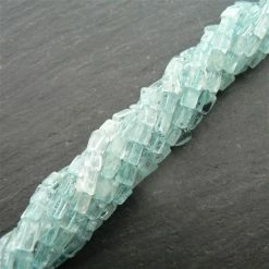 Precious Sparkle Aquamarine Plain 3x5mm Rectangle Beads 15" Strand