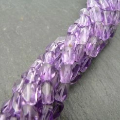 Precious Sparkle Amethyst Brazilian Faceted Rectangle Beads 15" Strand