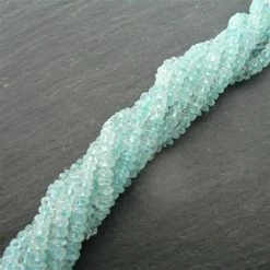 Precious Sparkle Aquamarine 3-3.5mm Faceted Rondelles 15" Strand