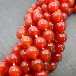 Precious Sparkle Carnelian 8mm Round Beads 15" Strand