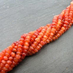 Precious Sparkle Carnelian Shaded 4-5mm Faceted Rondelle Beads 15" Strand