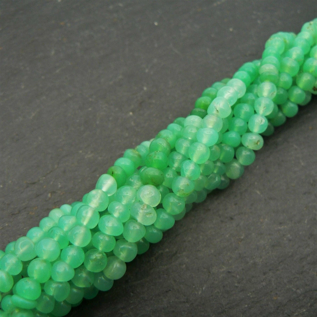Deals ๐ Precious Sparkle Chrysoprase Plain Rondelle Beads 15" Strand โจ 1 Precious Sparkle Chrysoprase Plain Rondelle Beads 15" Strand