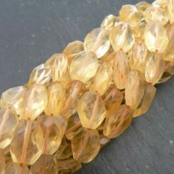 Precious Sparkle Citrine Faceted Oval Beads 15" Strand