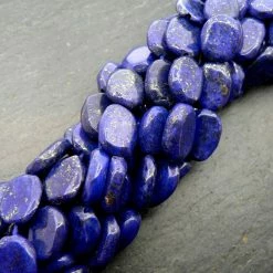 Precious Sparkle Lapis Lazuli Plain Oval Beads 15" Strand