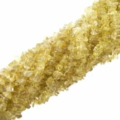 Precious Sparkle Lemon Quartz Chip Beads 35" Strand