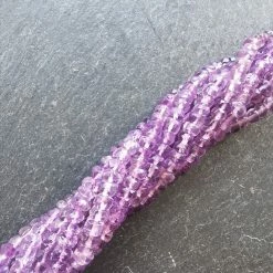 Precious Sparkle Pink Amethyst 4mm Faceted Rondelle Beads 15" Strand