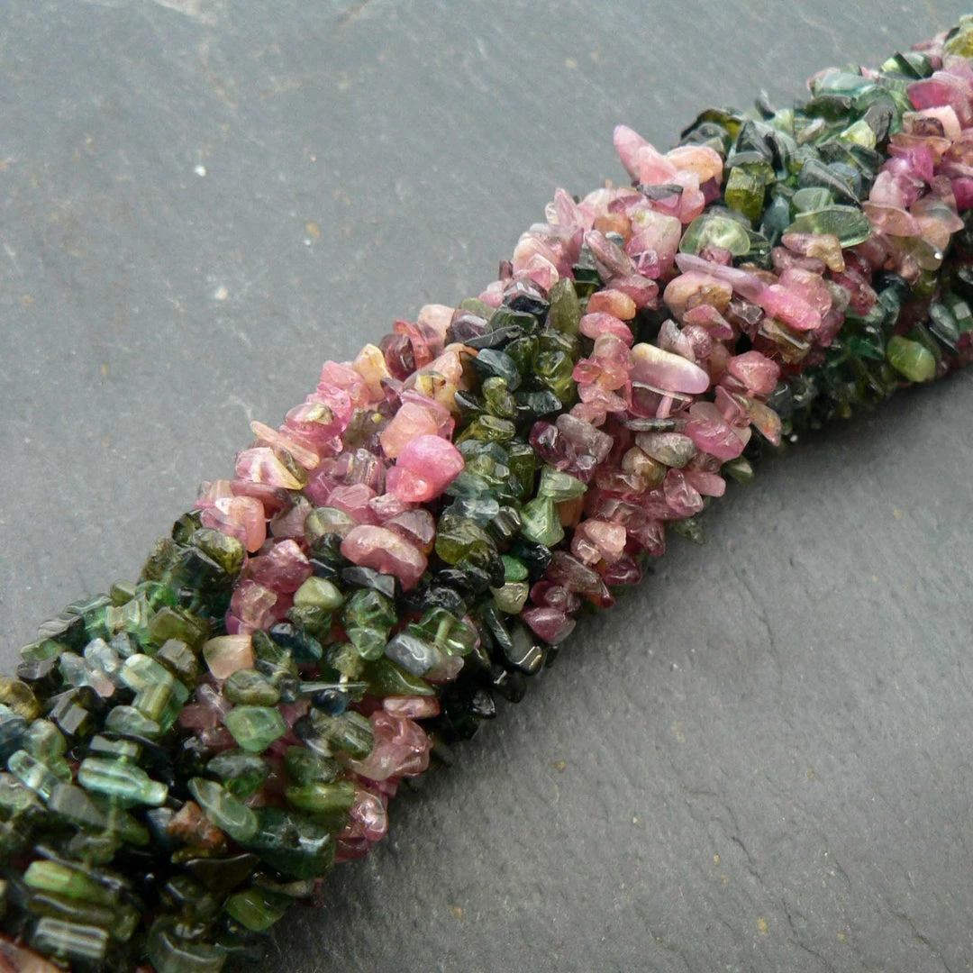 Best Sale ✨ Precious Sparkle Tourmaline Multi Chip Beads 35" Strand ❤️ 1 Precious Sparkle Tourmaline Multi Chip Beads 35" Strand