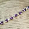 Precious Sparkle Brazilian Amethyst Cut Stone Sterling Silver Bracelet