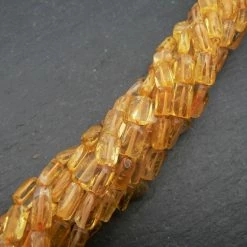 Precious Sparkle Citrine Plain Rectangle Beads 15" Strand