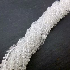 Precious Sparkle Crystal Quartz Button Beads 15" Strand