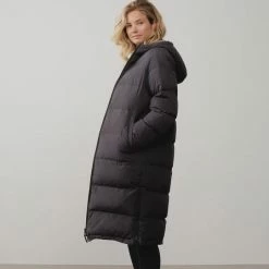 New Yaya Long Reversible Puffer Jacket Bristol Black