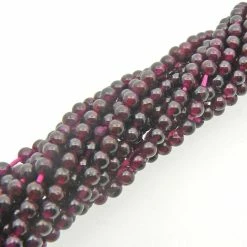 Precious Sparkle Garnet 4mm Round Beads 15" Strand