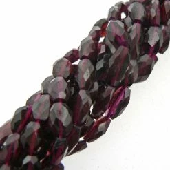 Precious Sparkle Garnet Faceted Oval Beads 15" Strand