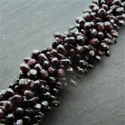 Precious Sparkle Garnet Side Drilled Drop Beads 15" Strand