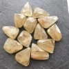 Precious Sparkle Beads Golden Rutile Quartz Flat Faceted Nugget Bead