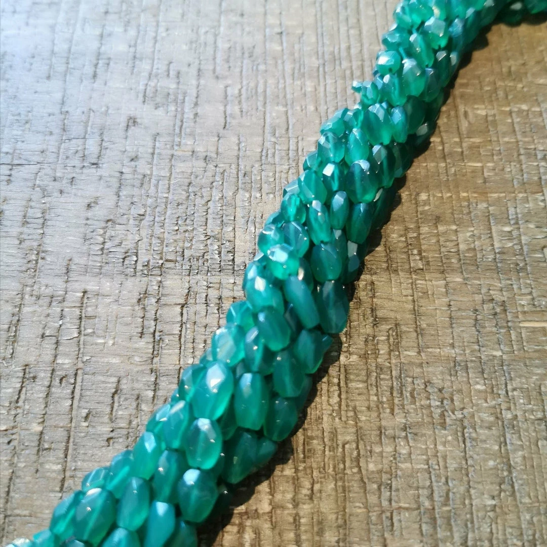 Buy ๐ฅ Precious Sparkle Green Onyx Faceted Oval Beads 15" Strand ๐ 1 Precious Sparkle Green Onyx Faceted Oval Beads 15" Strand
