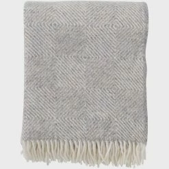 Klippan Gooseye Grey Recycled Wool Throw New