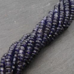 Precious Sparkle Iolite Faceted 4-4.5mm Rondelle Beads 15" Strand