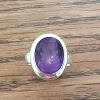 Precious Sparkle Amethyst Ring Sterling Silver Oval Cut Stone Size O