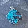 Precious Sparkle Azurite Square Sterling Silver Pendant