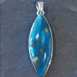 Precious Sparkle Peruvian Opal Marquis Sterling Silver Pendant